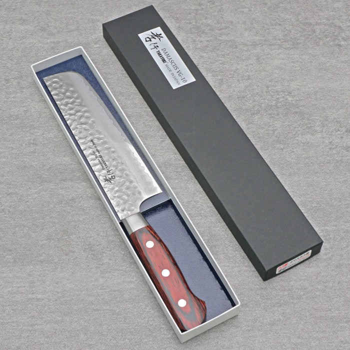 SAKAI TAKAYUKI 33-Layer Damascus Hammered Nakiri 160mm