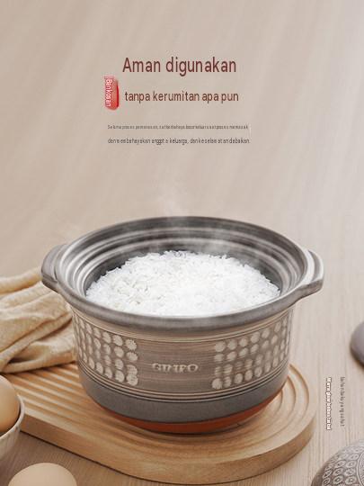 GINPO Kamon Mishima Stew Pot No.7 - brownish Grey