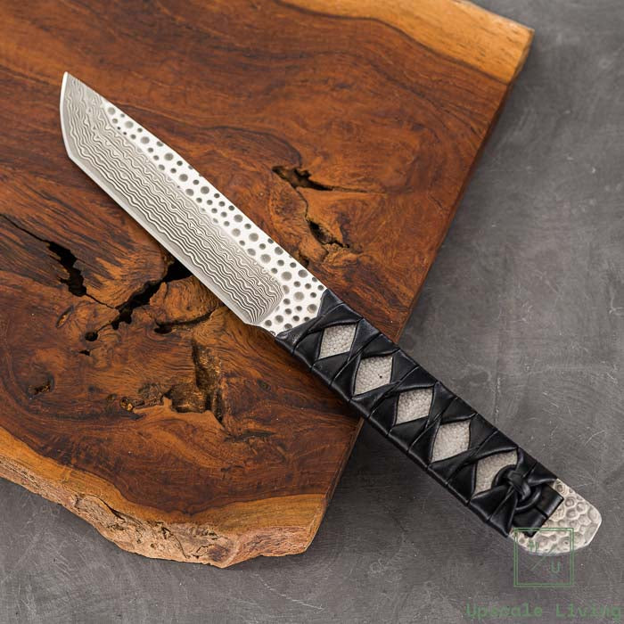 EDC MCUSTA MC-242GD Damascus SPG2 Core Leather/Stingray 10.5