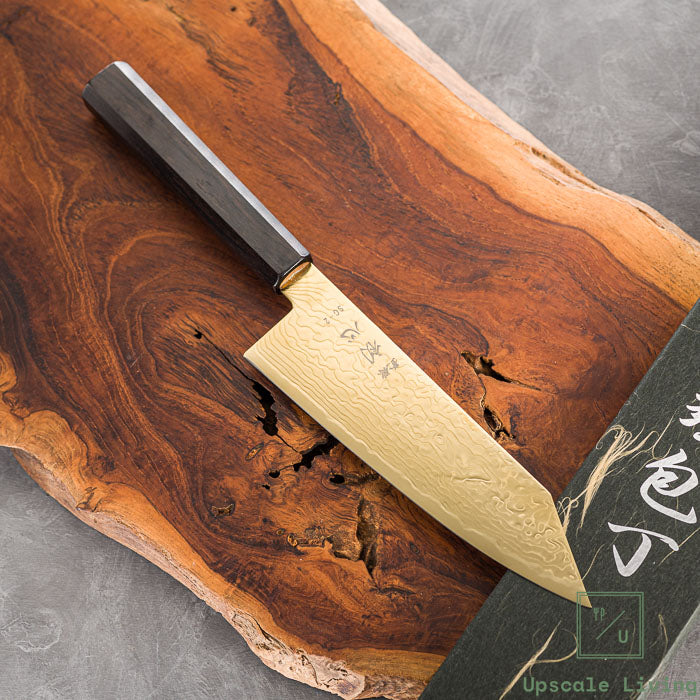 Hatsukokoro Ryuhyo Gold coating SG2 Damascus Bunka 180mm