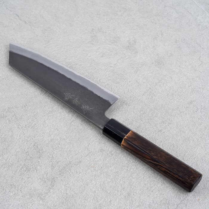 Japanese Knife Mutsumi Hinoura Shirogami#2 SS Kuro-Nashiji Bunka 180mm