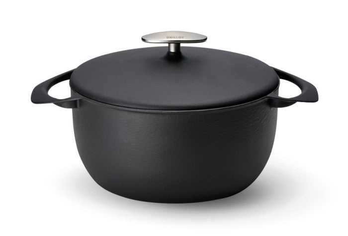 Casserole Pot UNILLOY Casserole Matt Black 22cm
