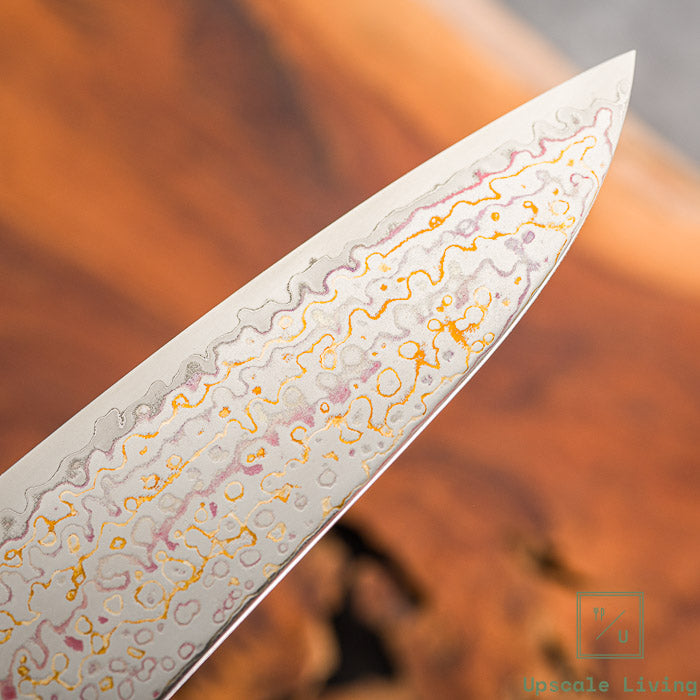 Pisau Dapur Jepang HATSUKOKORO Kujaku V-Toku2 Rainbow Damascus Gyuto 210mm