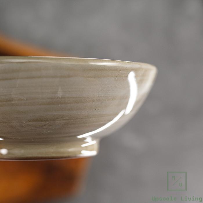 Ginpo Hana-Mishima Bankoyaki Tonsui Bowl Large White