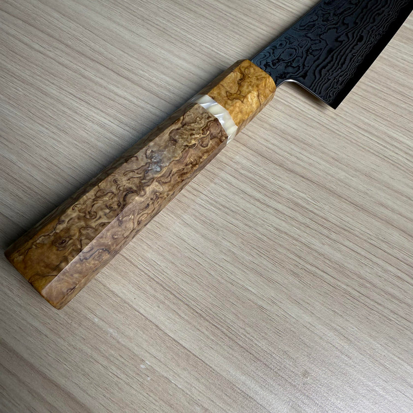 Pisau Dapur Jepang Ryusen Fukakuryu KAI ATS314 Damascus WA Bunka 170mm