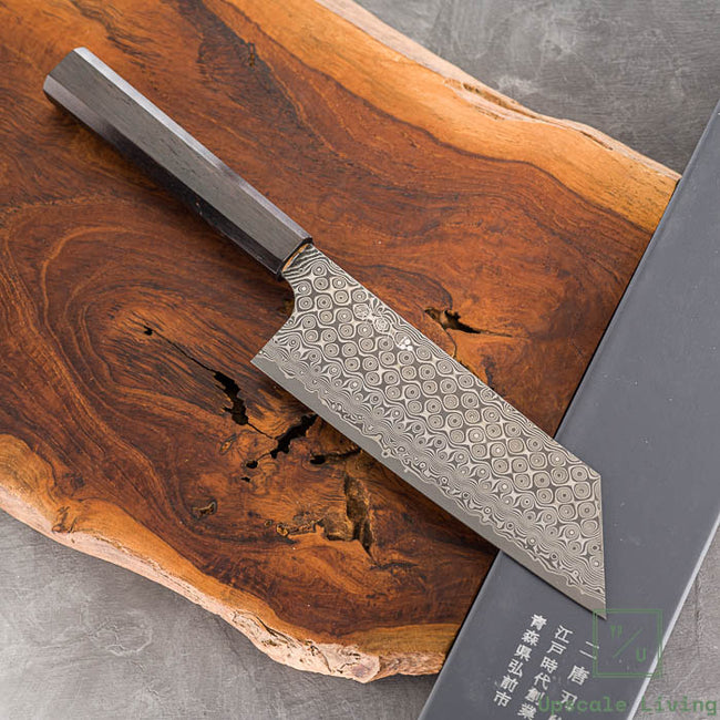 Pisau Dapur Jepang Nigara Hamono Anmon SG2 Damascus Kiritsuke Nakiri 180mm