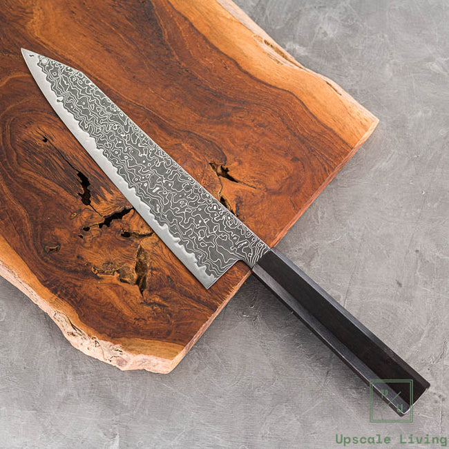 Pisau Dapur Jepang Hatsukokoro Ryuhyo Kurozome SG2 Damascus Gyuto 240mm
