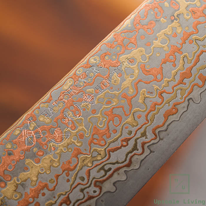 Pisau Dapur Jepang Hatsukokoro Hinotori V-Toku2 Rainbow Damascus Gyuto 210mm