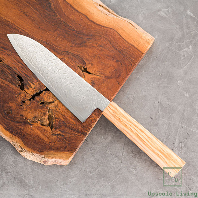 Pisau Dapur Jepang Hatsukokoro Ryuhyo SG2 Damascus Migaki Santoku 180mm