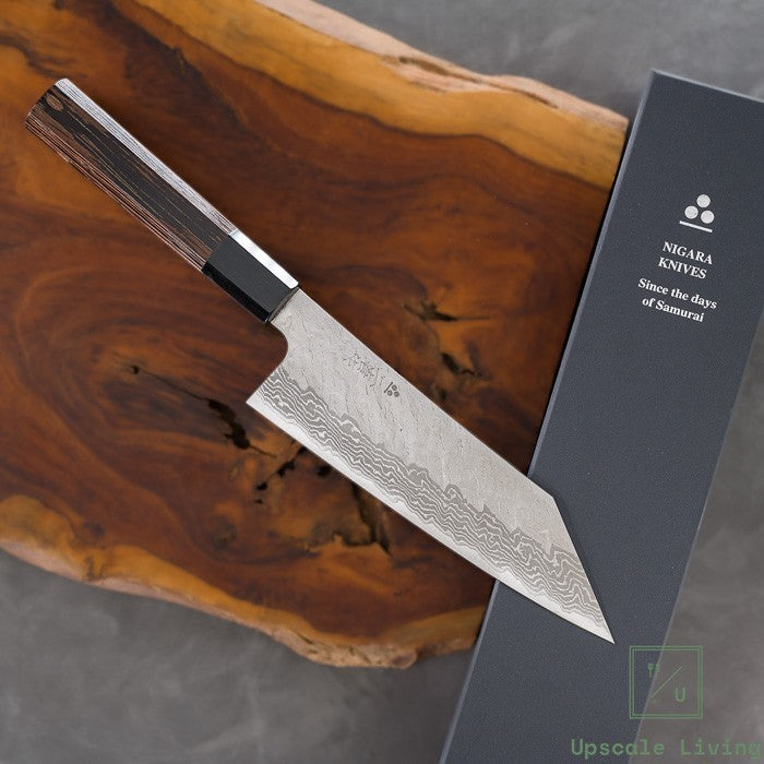 Japanese Knife Nigara Hamono VG10 Damascus Kiritsuke Gyuto 210mm