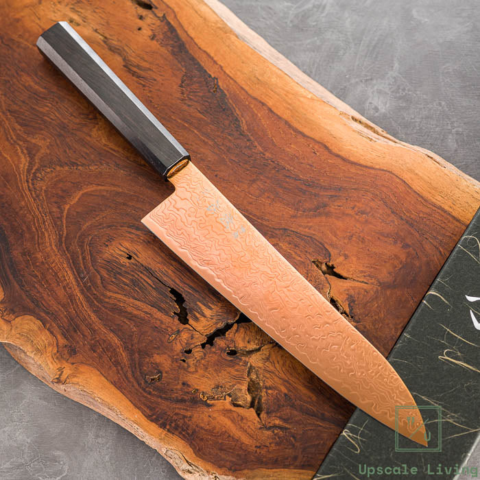Pisau Dapur Jepang Hatsukokoro Ryuhyo Brown coating SG2 Damascus Gyuto210mm