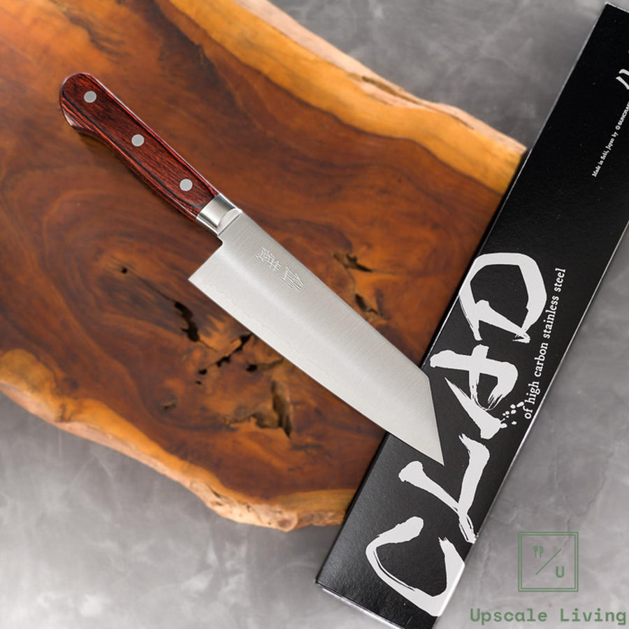 Suncraft Bunka Knife 165mm 3 Layers Clad Steel (AUS-10), Brown Pakkawood Handle