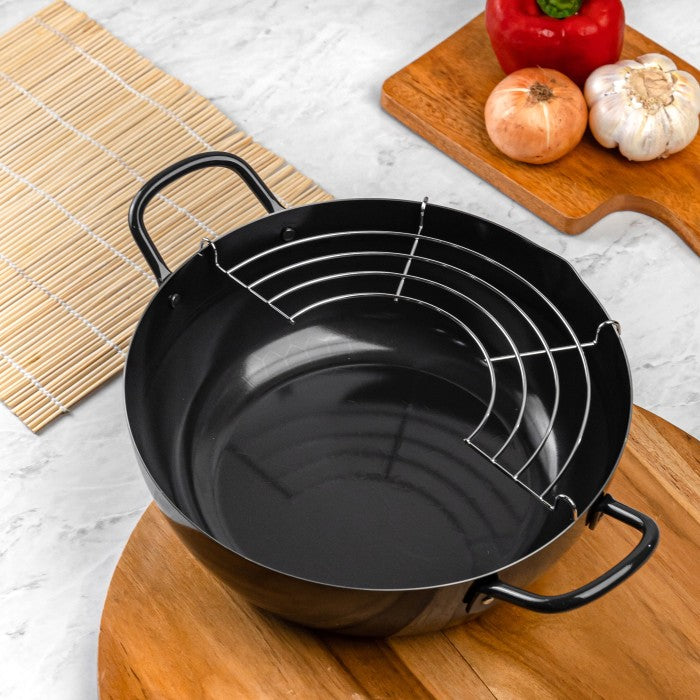 Penggorengan Yoshikawa Tempura Pot with Strainer - Made in Japan
