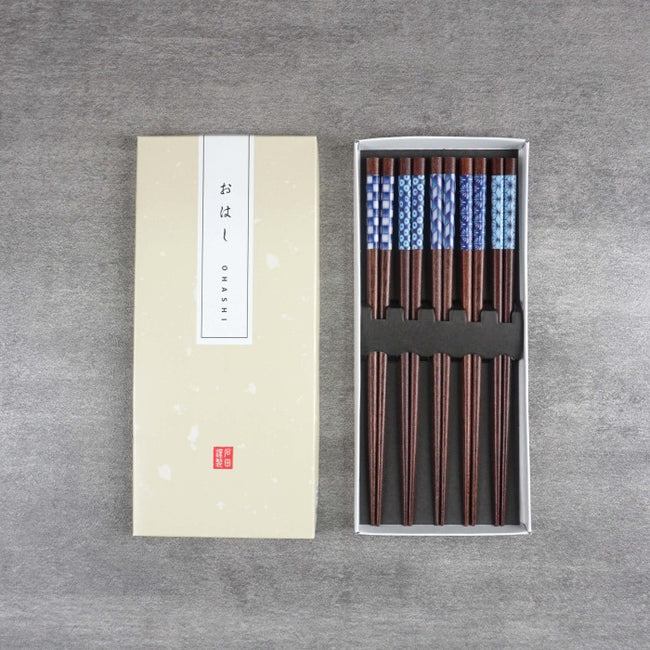 Sumpit Jepang Japanese Chopstick ISHIDA Indigo Garden 5 Pairs