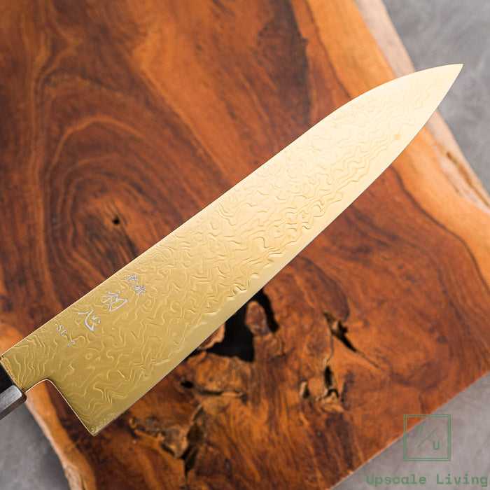 Pisau Dapur Jepang Hatsukokoro Ryuhyo Gold coating  SG2 Damascus Gyuto 210mm