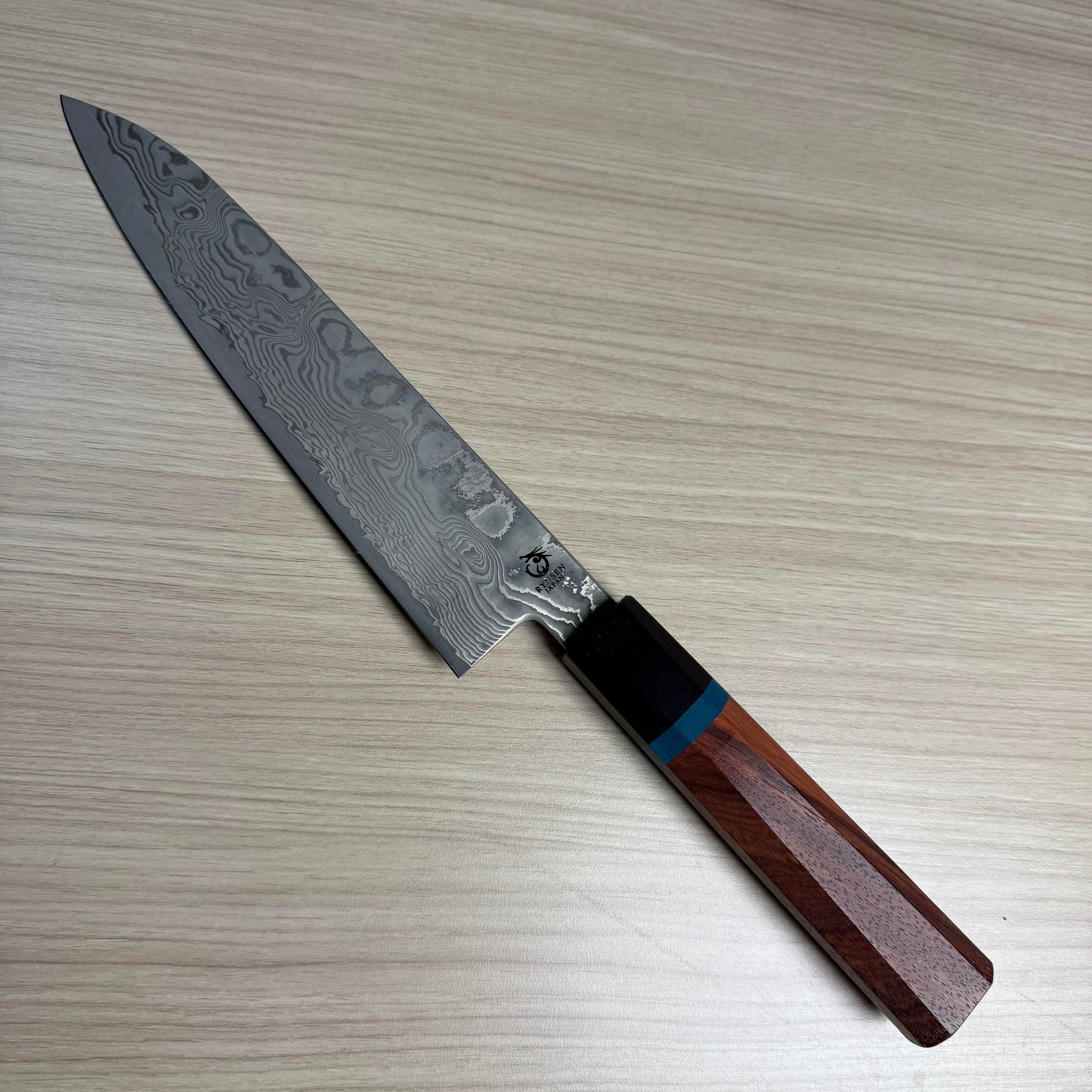Pisau Dapur Jepang Ryusen Bonten Unryu KAI VG10 Damascus Gyuto 180mm