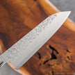 Pisau Dapur Jepang Takamura Chromax Tsuchime Santoku 170mm Brown Handle