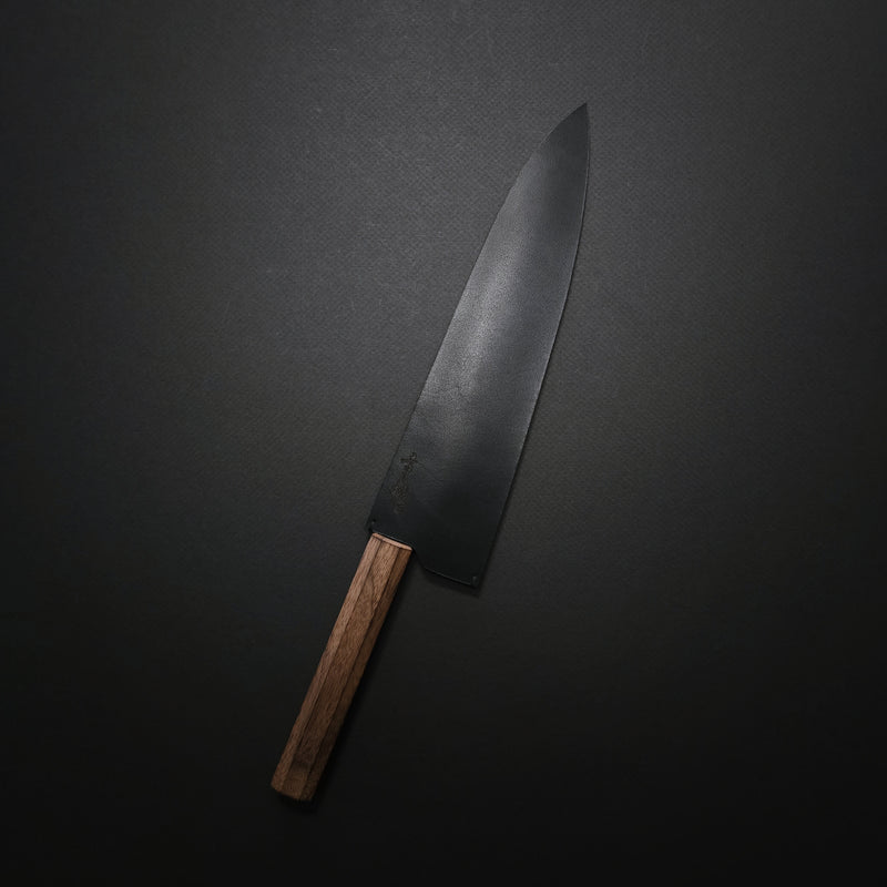 Konosuke Vegetable Tanned Black Leather Sheath (2 Layers, Various Sizes)