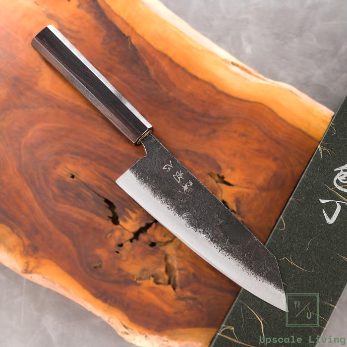 Japanese Artisan Knife Hatsukokoro Kurokuma AO#2 Kurouchi Bunka 165mm