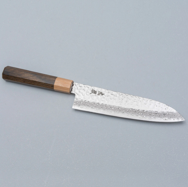 Pisau Dapur Jepang Kotetsu VG10 Tsuchime Damascus Wa-Santoku 180mm