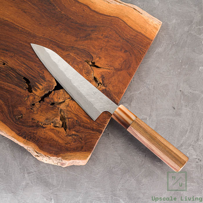 Pisau Dapur Jepang  Nigara Hamono SG Strix Damascus Tsuchime Petty 150mm