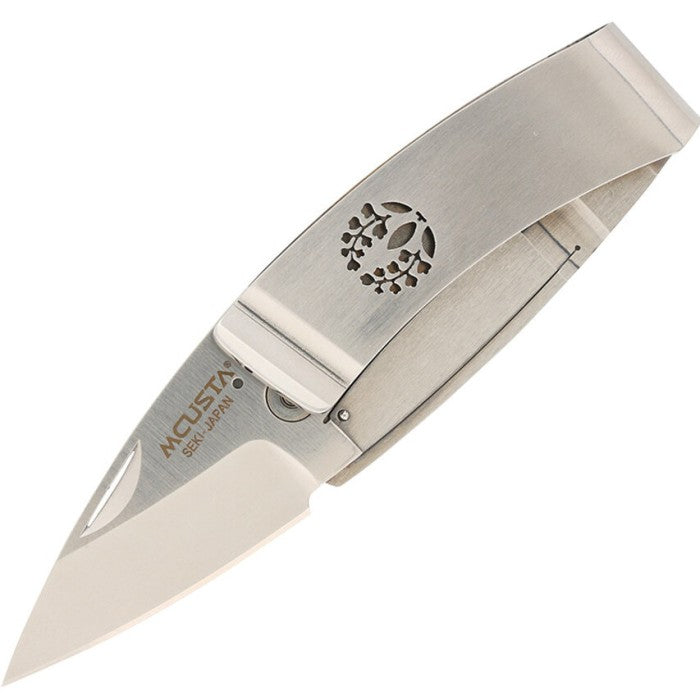 EDC Japanese Folding Knife MCUSTA AUS-8 Kamon Fuji Money Clip 75mm