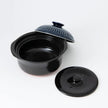 Japanese Ceramic Rice Cooker Pot Bankoyaki Ginpo Kikka 5 Cups - Blue
