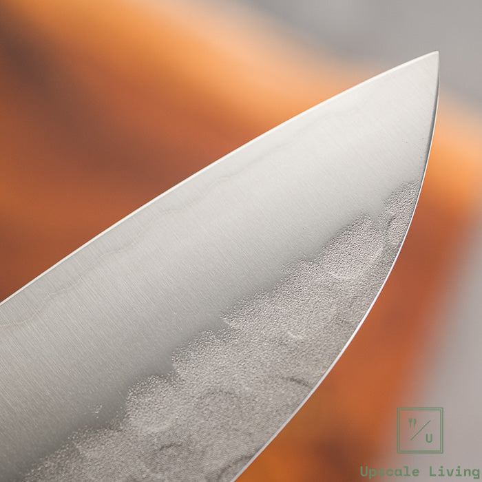 Pisau Dapur Jepang Yasuda hamono Kotetsu AO#2 Clad Nashiji Santoku 165mm (Bolsterless design)