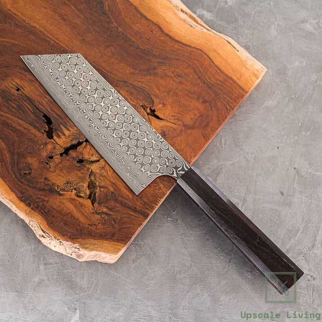 Pisau Dapur Jepang Nigara Hamono Anmon SG2 Damascus Kiritsuke Nakiri 180mm