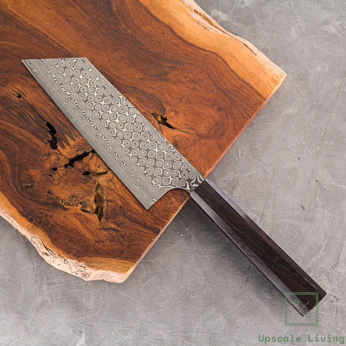 Pisau Dapur Jepang Nigara Hamono Anmon SG2 Damascus Kiritsuke Nakiri 180mm