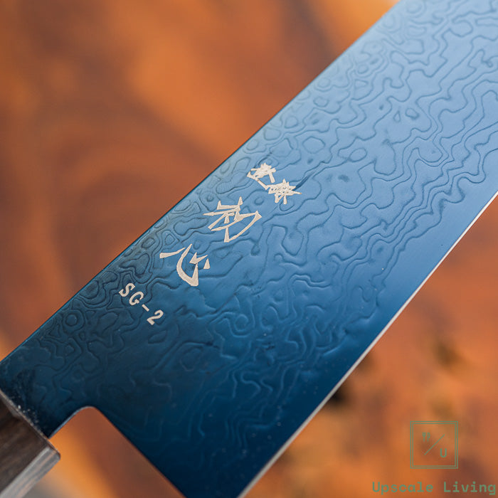 Hatsukokoro Ryuhyo Blue coating SG2 Damascus Kiritsuke Gyuto 240mm