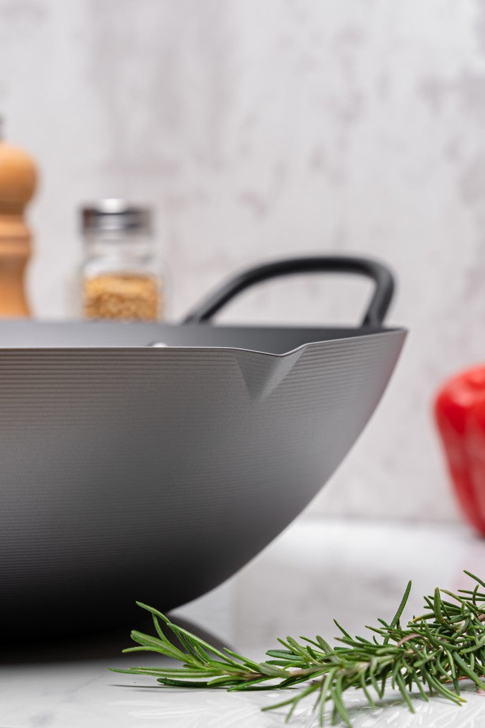 YOSHIKAWA Carbon Steel Canton Wok COOK-PAL 33cm