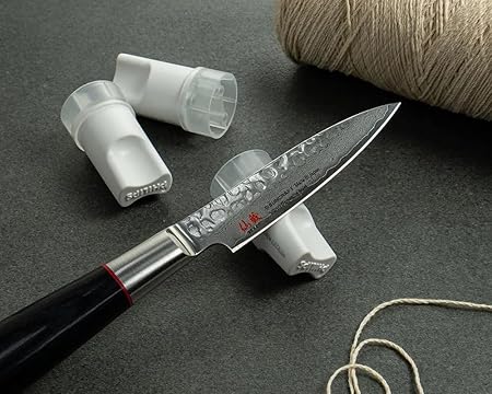 Pisau Dapur Jepang Senzo Classic Paring Knife Black Pakkawood Red Ring 80mm