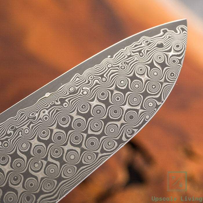 Pisau Dapur Jepang Nigara Hamono SG2 Anmon Raindrop Damascus Santoku 180mm