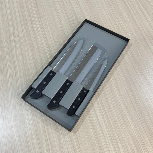 Japanese Knife Tojiro Gift Set 3pcs TBS-300 Gyuto 200mm Nakiri 165mm and Petty 135mm