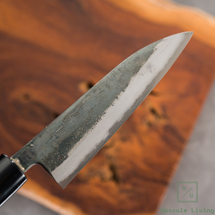 Pisau jepang Motokyuichi Petty Kurouchi 135mm White-2 Steel Chestnut Handle