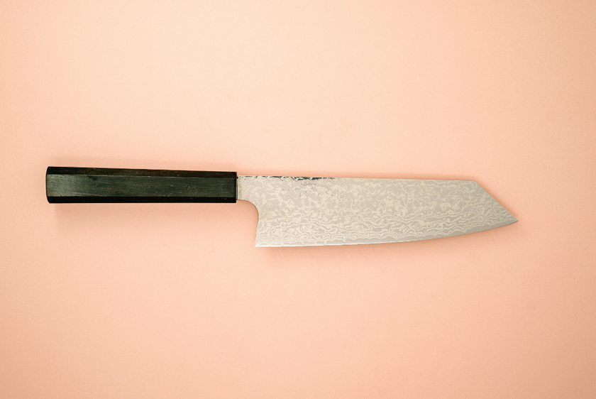 Pisau Dapur Jepang Hatsukokoro Ginga ATS-34 steel Nickel Damascus Bunka170mm