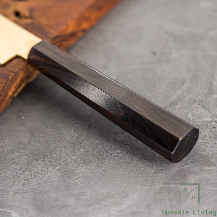 Pisau Dapur Jepang Hatsukokoro Ryuhyo  Gold coating  SG2 Damascus Petty150mm