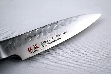 Pisau Dapur Jepang Senzo Classic Paring Knife Black Pakkawood Red Ring 80mm