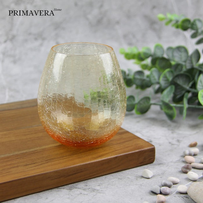 Hirota Glass Kara-23 Yellow Glass Crack Model Made in Japan