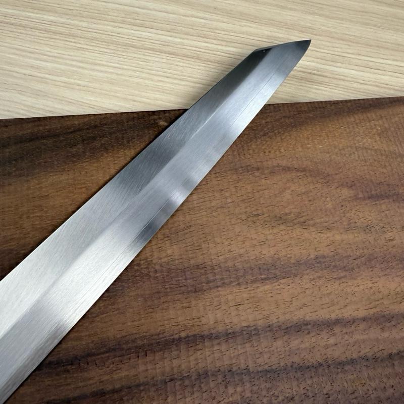 Japanese Knife Hatsukokoro Shirasagi Silver #3 Migaki Kiritsuke Yanagiba 330mm