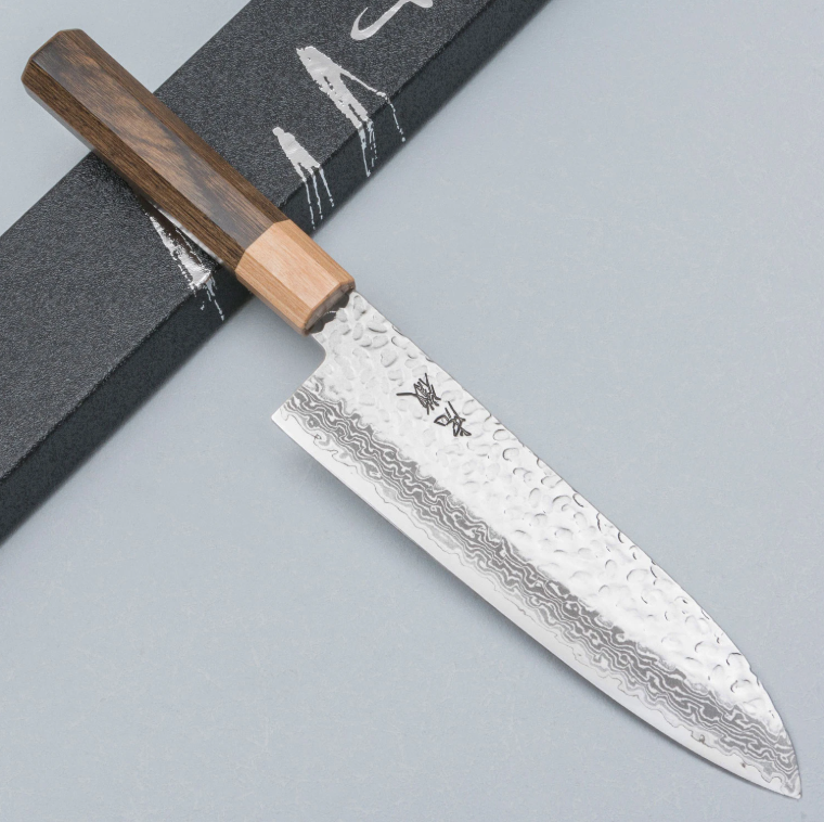 Pisau Dapur Jepang Kotetsu VG10 Tsuchime Damascus Wa-Santoku 180mm