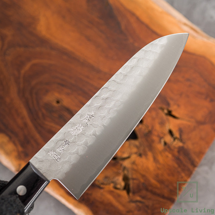 Pisau Dapur Jepang Yasuda hamono Kotetsu AO#2 Clad Nashiji Santoku 165mm (Bolsterless design)
