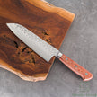 Pisau Dapur Jepang Takamura Chromax Tsuchime Santoku 170mm Brown Handle