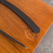 Steak Knife Fork Set AUS8 Yoshida Hamono Black Plain With Stone Knife Rest