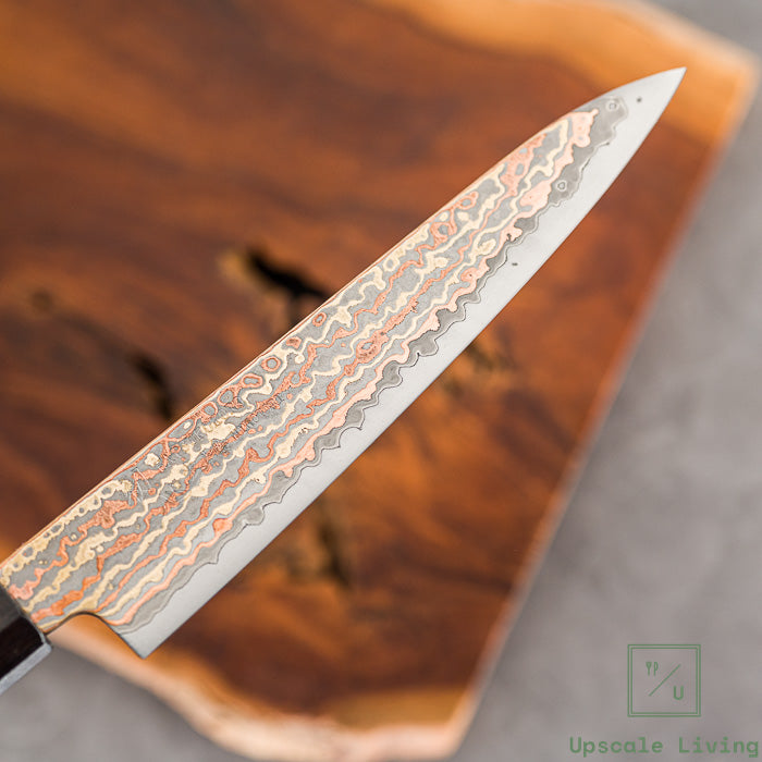 Pisau Dapur Jepang Hatsukokoro Hinotori V-Toku2 Rainbow Damascus Petty 150mm