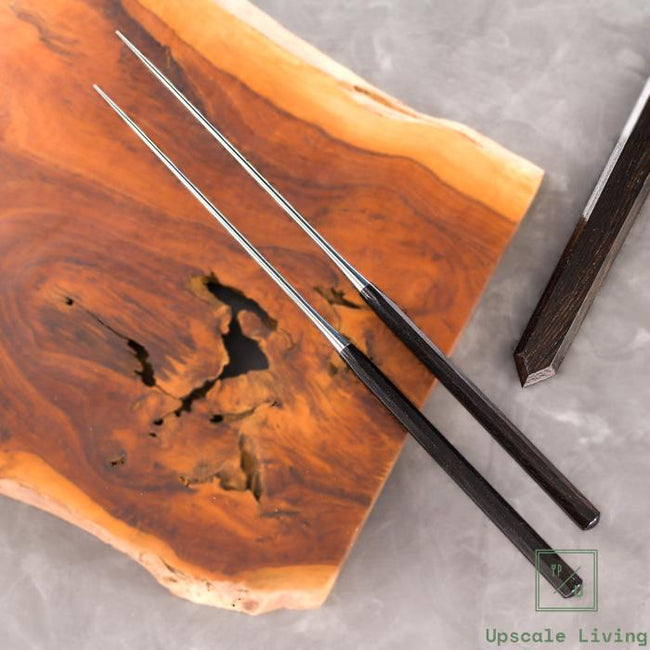 Japanese Plating Chopstick Moribashi Stainless Steel Ebony Handle 180mm