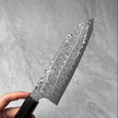 Pisau Dapur Jepang Nigara Hamono SG2 Anmon Raindrop Damascus Santoku 180mm
