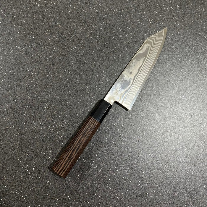 Japanese Knife Hatsukoro GIN-SAN Ginso Nickel Damascus Bunka 180mm