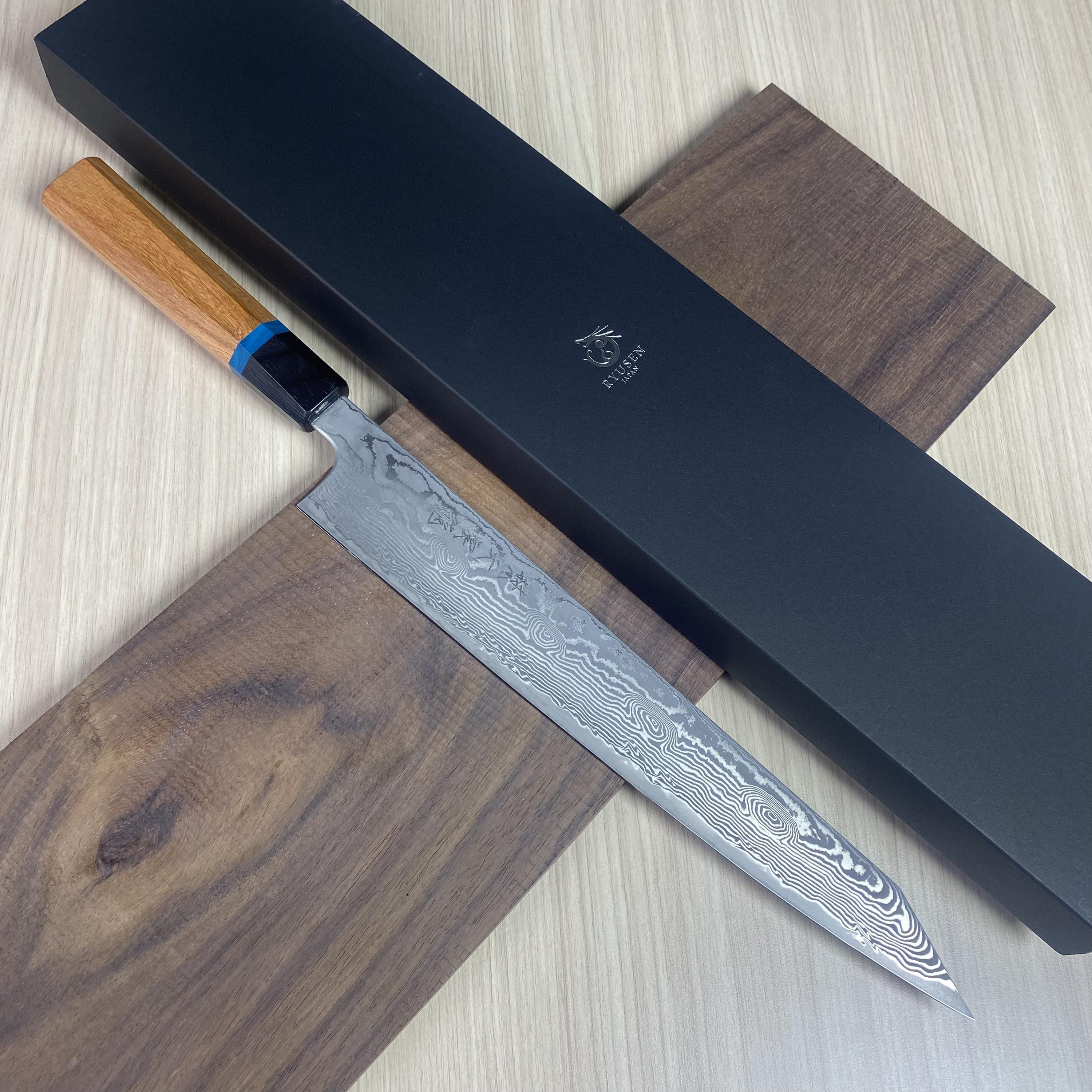 Pisau Dapur Jepang Ryusen Bonten Unryu KAI VG10 Damascus Kiritsuke Sujihiki 270mm